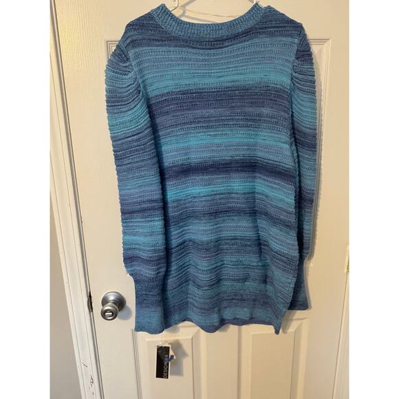 NWT Design 365 Blue Ombre Midweight Knit Sweater Top Sz: 1X - Picture 2 of 4